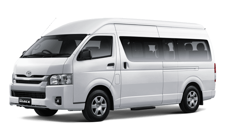 White Toyota Hiace Commuter